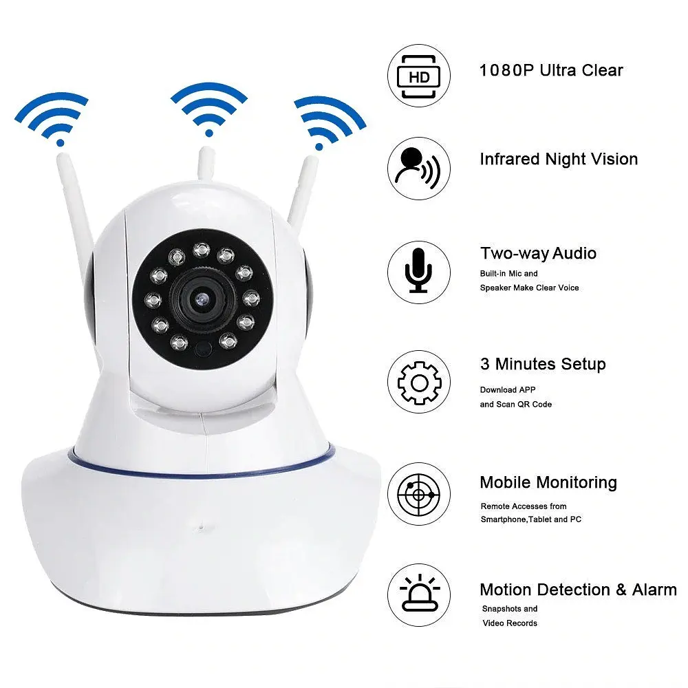 Відеоняня UKC-1354, WiFi Smart Camera 2MP, бездротова IP камера з мікрофоном, підключення до телефону - фото 6