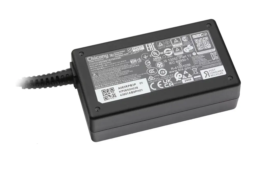 Блок живлення (зарядка) для ноутбука Acer Chicony 65W (5V-3A; 9V-3А; 12V-3А; 15V-3А; 20V-3.25А; USB Type-C) A20-065N3A [KP0650H034] - фото 5