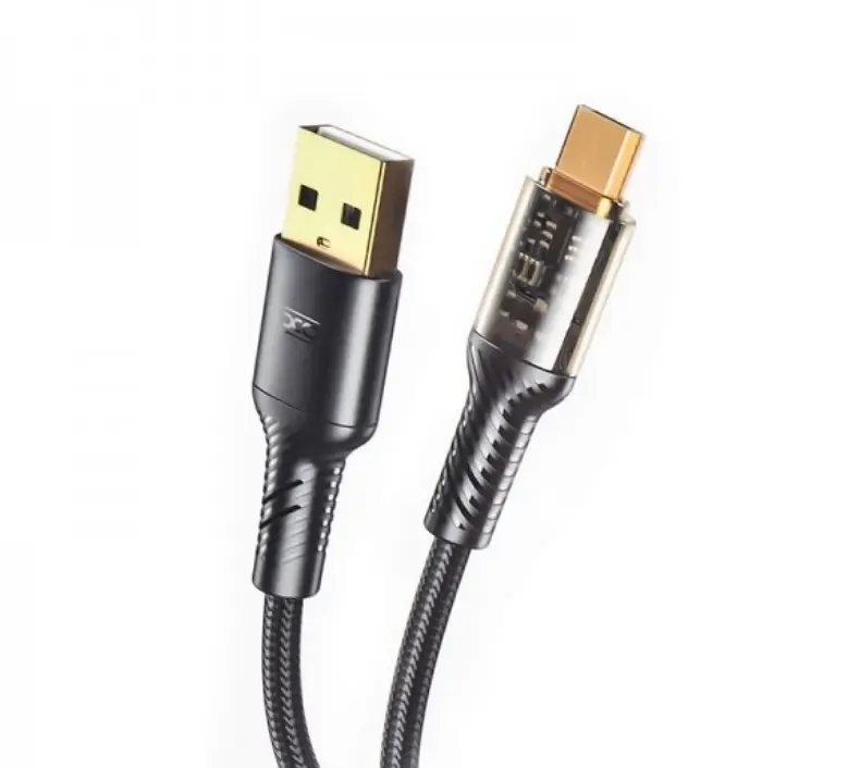 Кабель XO NB229 transparent design waven 2.4A Micro usb cable Black