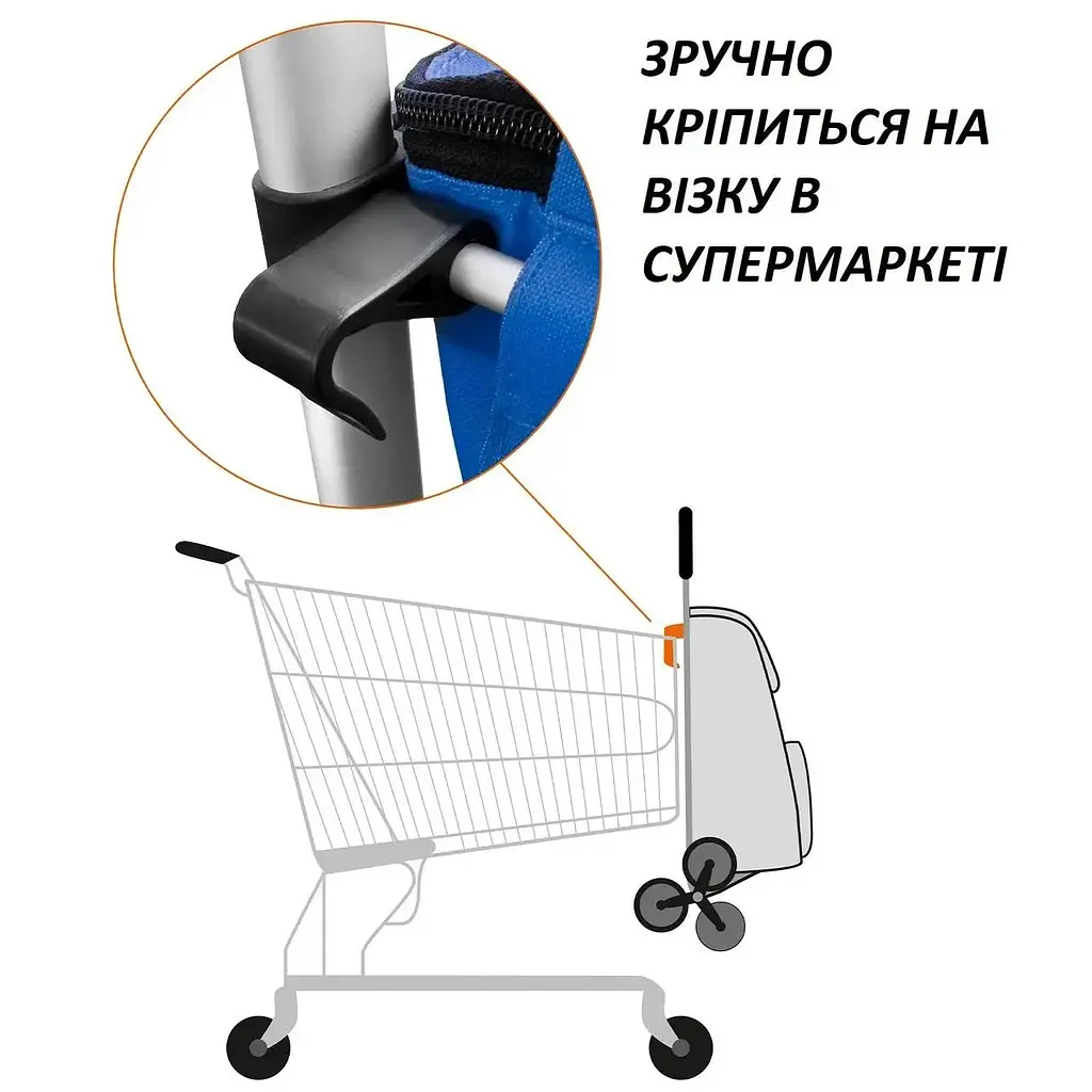 Сумка на колесах Casa Si Stairs Blue Stripes 42 л, 6 коліс для сходів, алюмінієвий каркас - фото 4