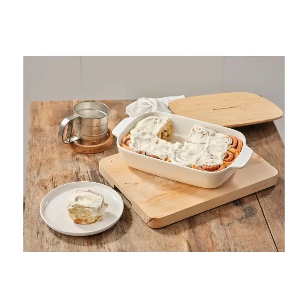 Форма для випікання KitchenAid з кришкою керамогранітна 3,8 л Кремова (CC006109-001) - фото 7