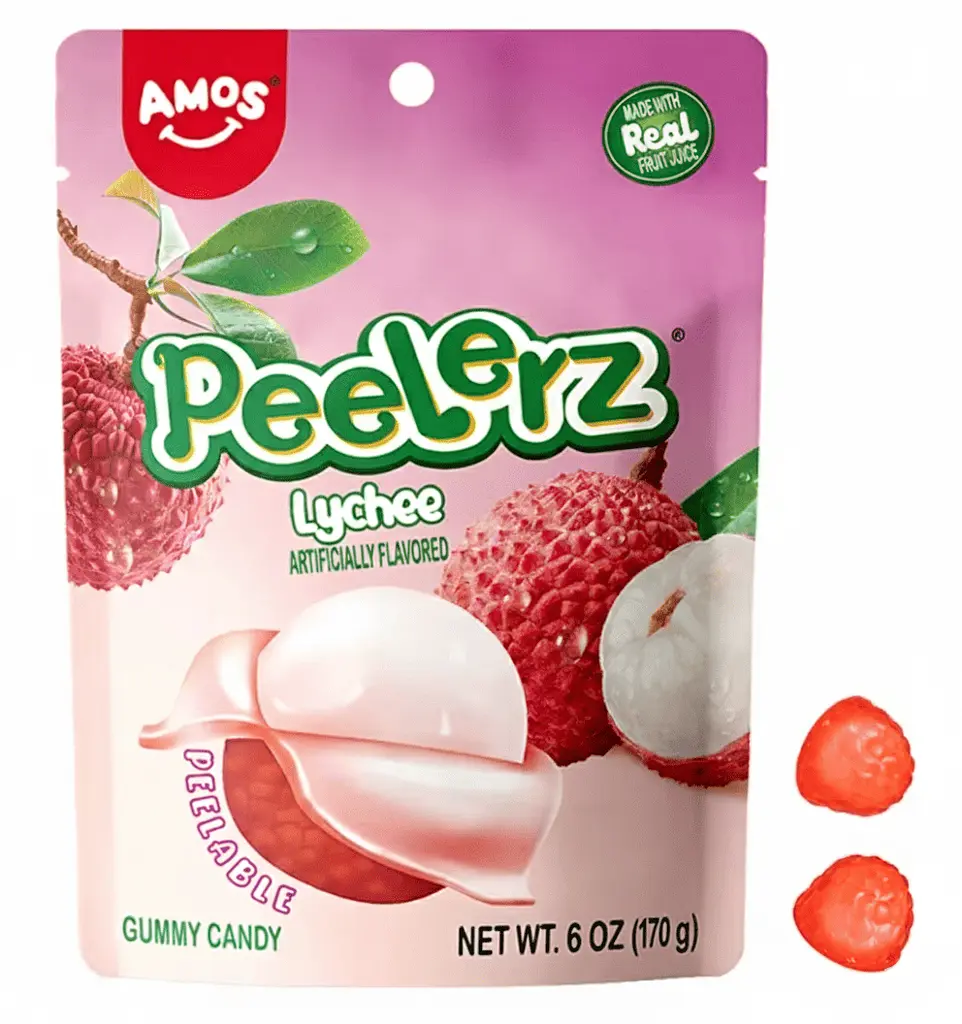 Желейні цукерки Amos Peelerz Peelable Gummy Lychee 170г - фото 2