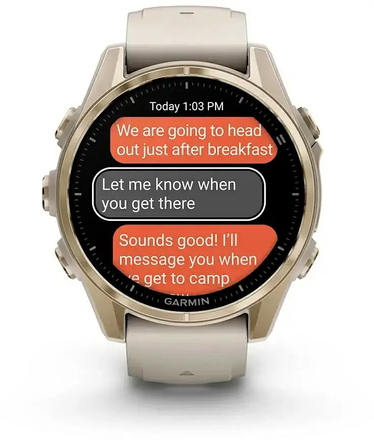 Смарт-годинник Garmin Fenix 8 43mm AMOLED Sapphire Soft Gold w. Fog Gray/Dark Sandstone S. Band (010-02903-10/11/18) - фото 3