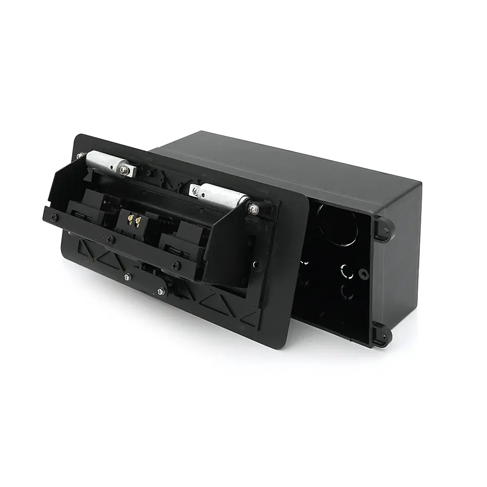 Розетка для підлоги висувна із заземленням J29L, дві розетки + 2 * USB, Input: AC 100-250V 16A, Black - фото 3
