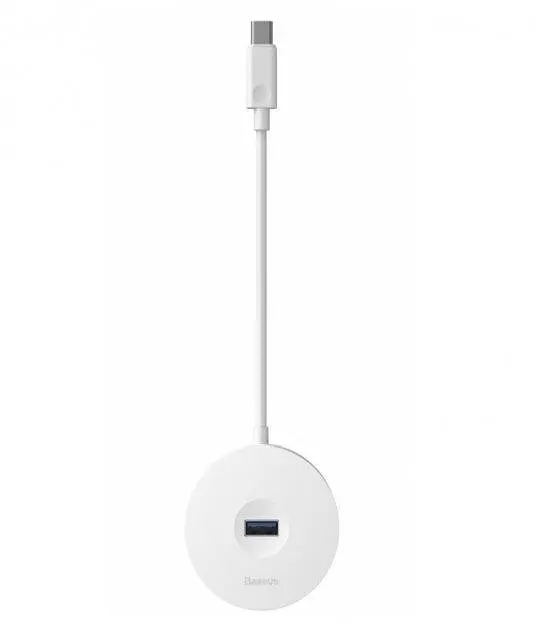 Usb розгалужувач - перехідник Baseus Round Box Hub Adapter (Type-C to Usb3.0x1 + Usb2.0x3) білий - фото 4