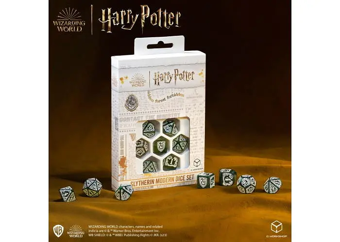Набір кубиків Harry Potter. Slytherin Modern Dice Set - Green , 7 шт. (190142/2023/2/A) - фото 6