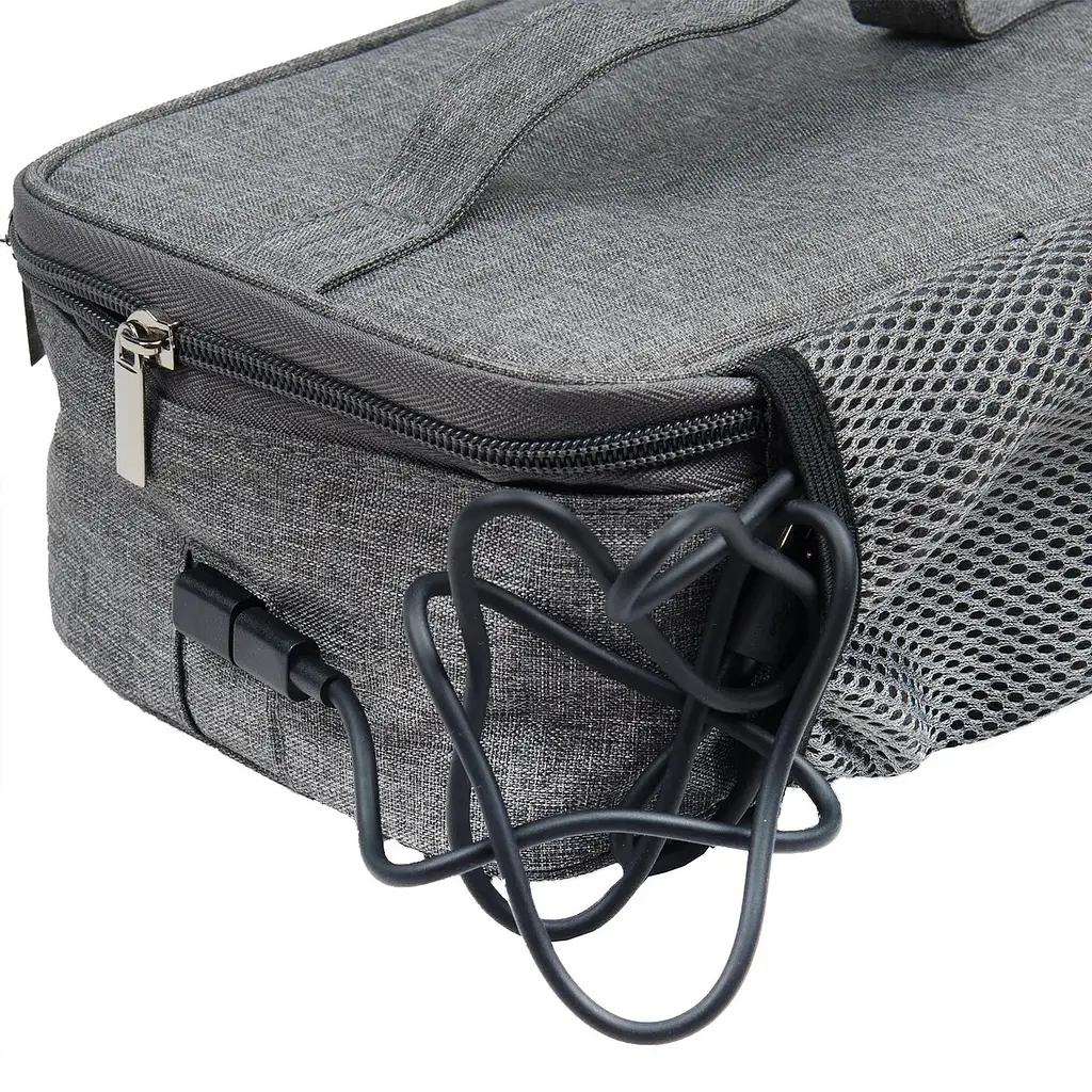 Термосумка для еды с подогревом от USB 21x16x8 см Серая (91500001) - фото 6