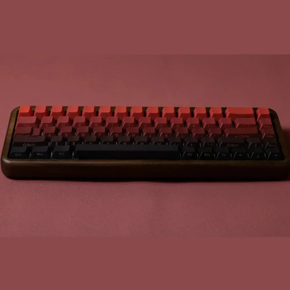 Набір кейкапів PBT Red Gradient (130+) — червоний OEM-комплект для ANSI / ISO клавіатур, Червоний - фото 3