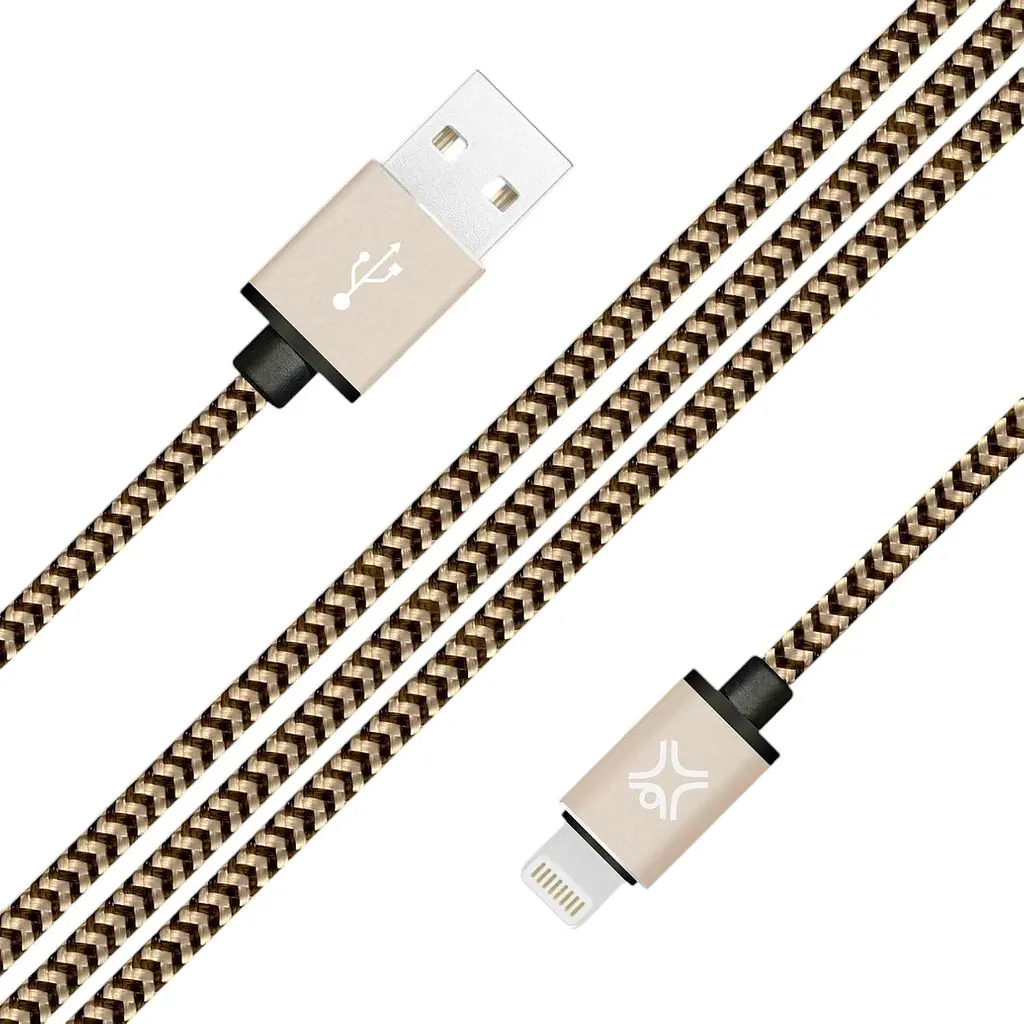 Кабель USB-A to Lightning XtremeMac Nylon Cable Gold 1.2 м (XCL-PRC-93) - фото 2