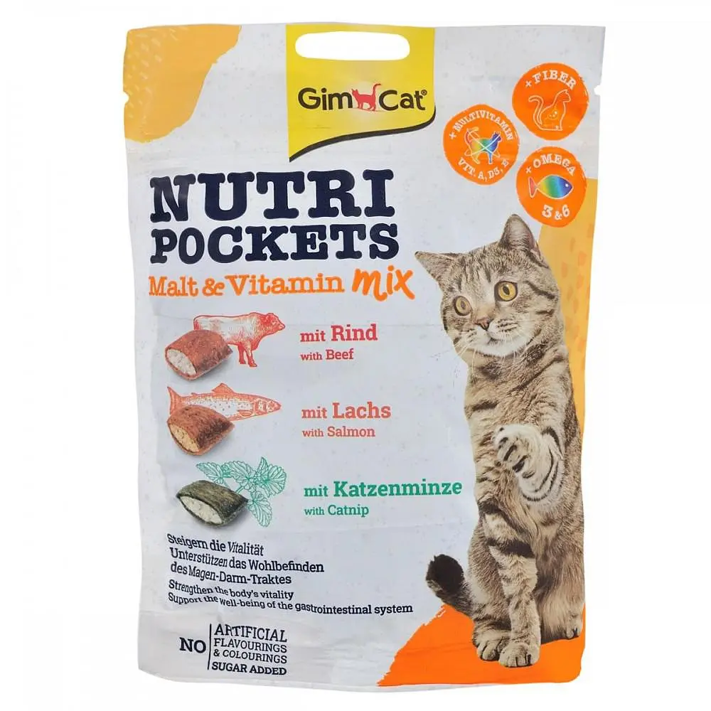 Вітамінне ласощі GimCat Nutri Pockets для котів, мультивітамінний мікс, 150 г - фото 9
