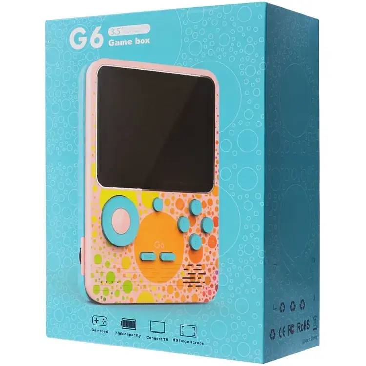 Ігрова консоль G6 портативна 3.5 дюйма 6000mAh pink - фото 2