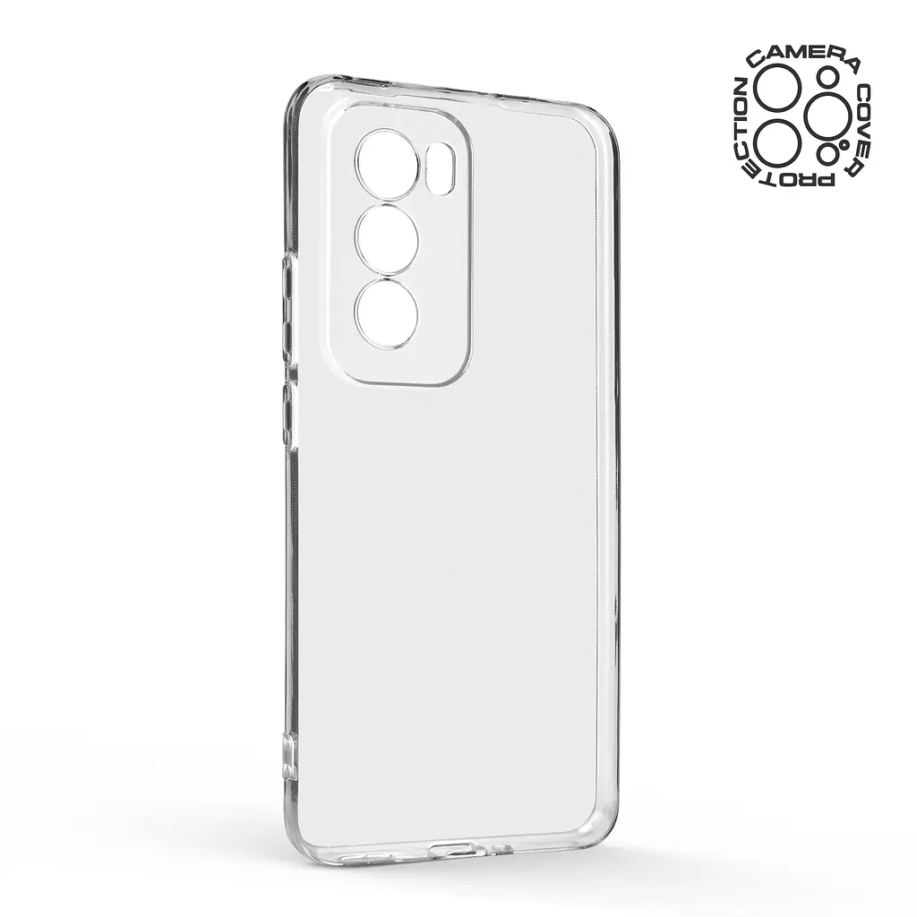 Прозрачный чехол для OPPO Reno12 Pro с защитой камеры, тонкий, силиконовый, бесцветный, ударопрочный, противоударный бампер с закрытой камерой, ArmorStandart (ARM78017) - фото 2