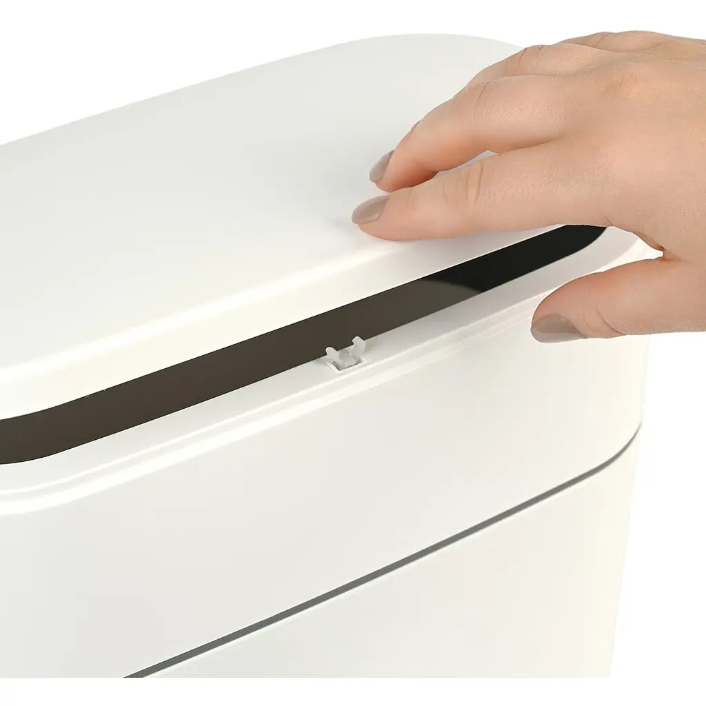 Відро для сміття МВМ My Home з кришкою 300х165х320 мм біло-сіре (BIN-23 10L WHITE/GRAY) - фото 8