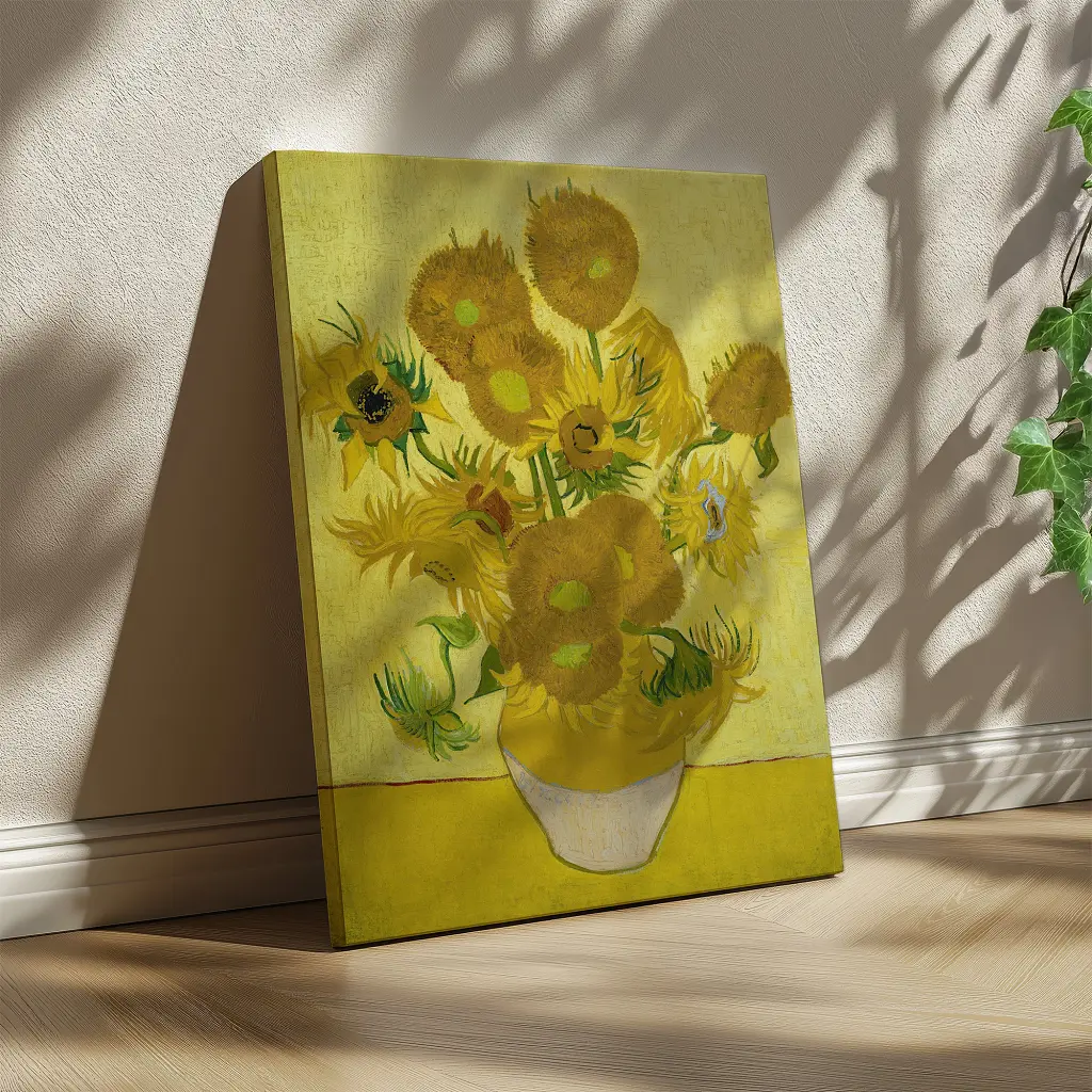 Інтер'єрна картина Соняшники, Вінсент ван Гог, Vincent van Gogh, Sunflowers, інтер'єрний декор, 80×60 см (id6654) - фото 2