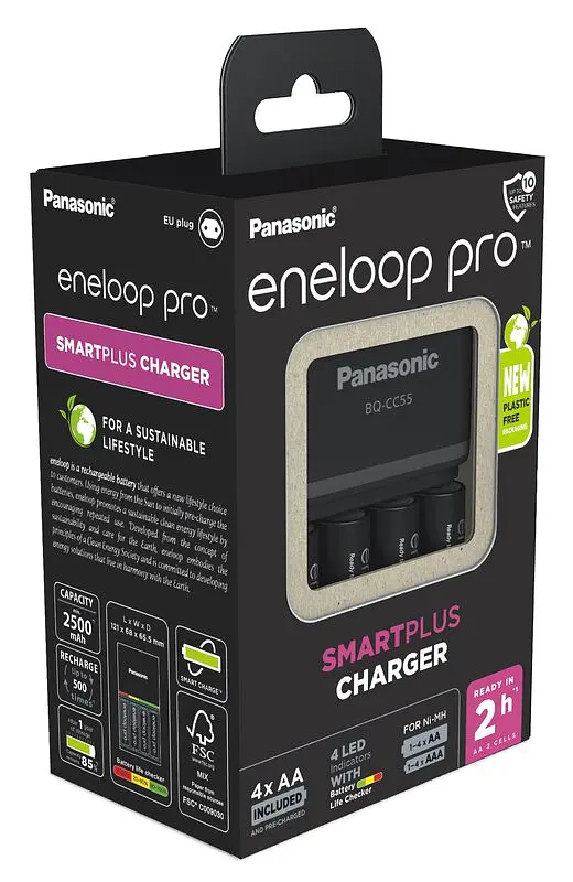 Зарядний пристрій Panasonic Smart-Quick Charger + Eneloop Pro BQ-CC55 AA/HR06 Ni-Mh 2500 mAh BL 4 шт - фото 3