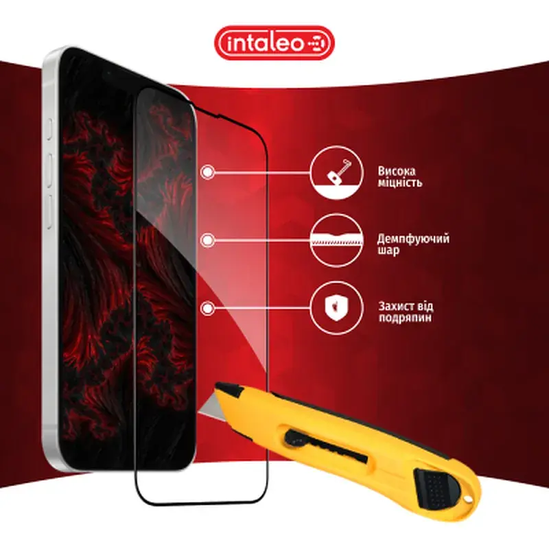 Скло захисне Intaleo Full Glue Apple iPhone 16E Black (1283126614316) - фото 5