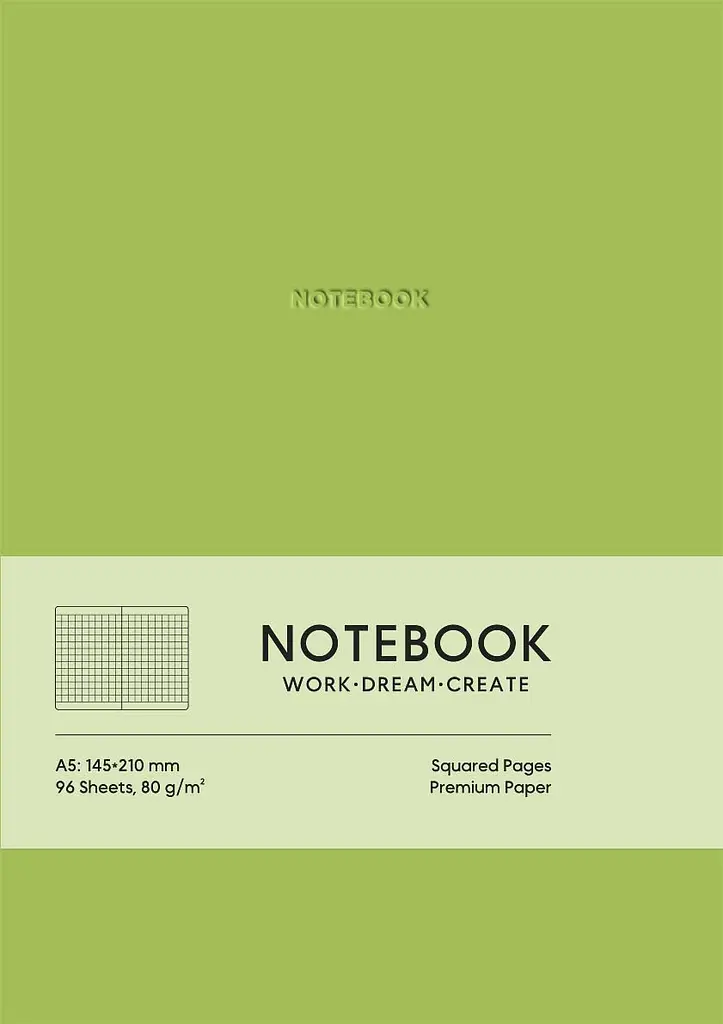 Блокнот «Notebook» у клітинку (зелений)