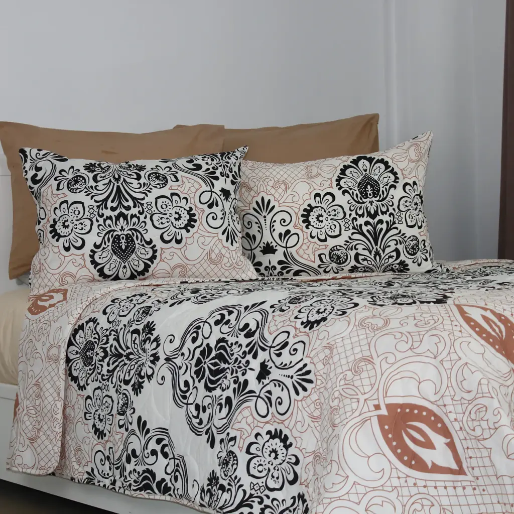 Покривало ТЕП Elegant Cotton Turkish бавовняне 220x240 см бежево-чорне - фото 4