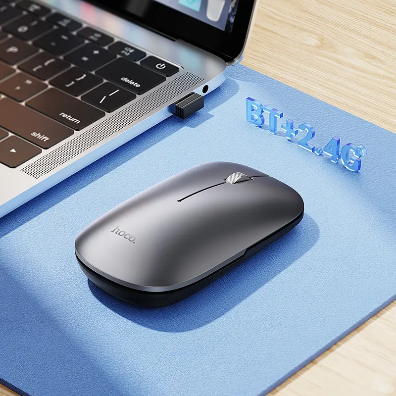 Миша HOCOGM43 Adelanto dual-mode wireless mouse(rechargeable version) deep space gray - фото 8