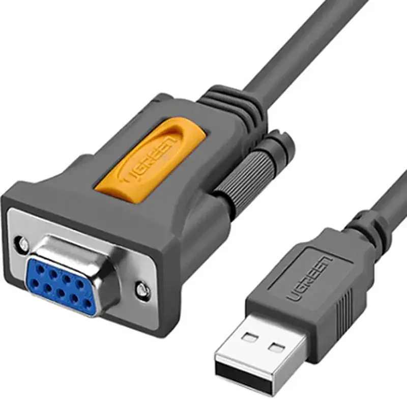 Кабель для передачи данных Ugreen CR104 USB to COM F DB9 RS-232 1.5 m black (20201)