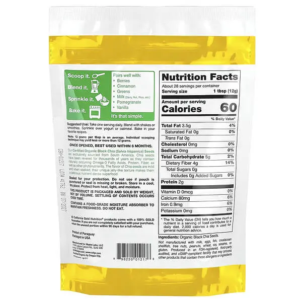 Бобові та насіння Organic Chia Seeds 340 g CGN vit0006467 - фото 2