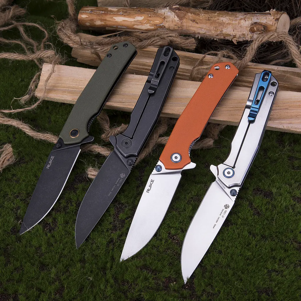 Нож складной туристический Ruike P801-G, (8.6 см) 14C28N/G10 оливковый - фото 12