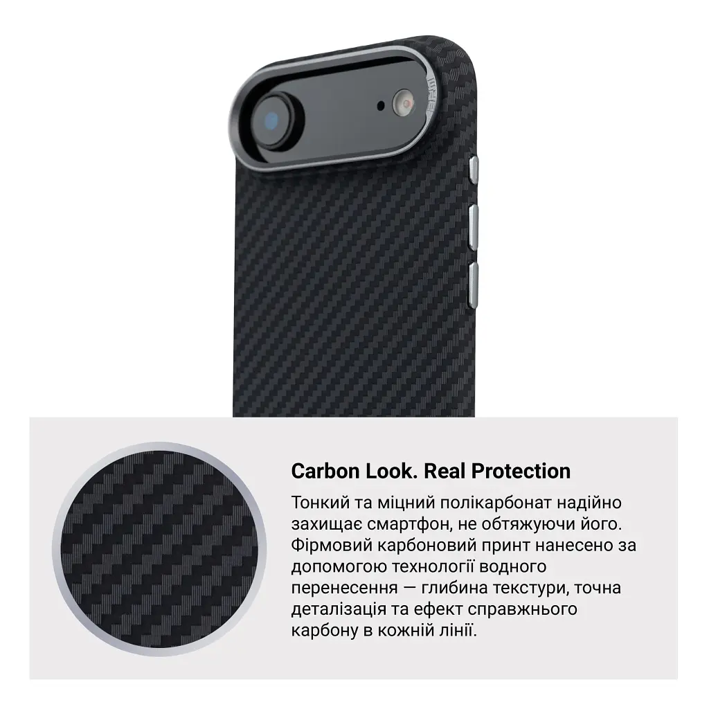 Чохол до мобільного телефона Armorstandart LikeCarbon2 MagCase Apple iPhone 17 Air Carbon Black (ARM86260) - фото 7