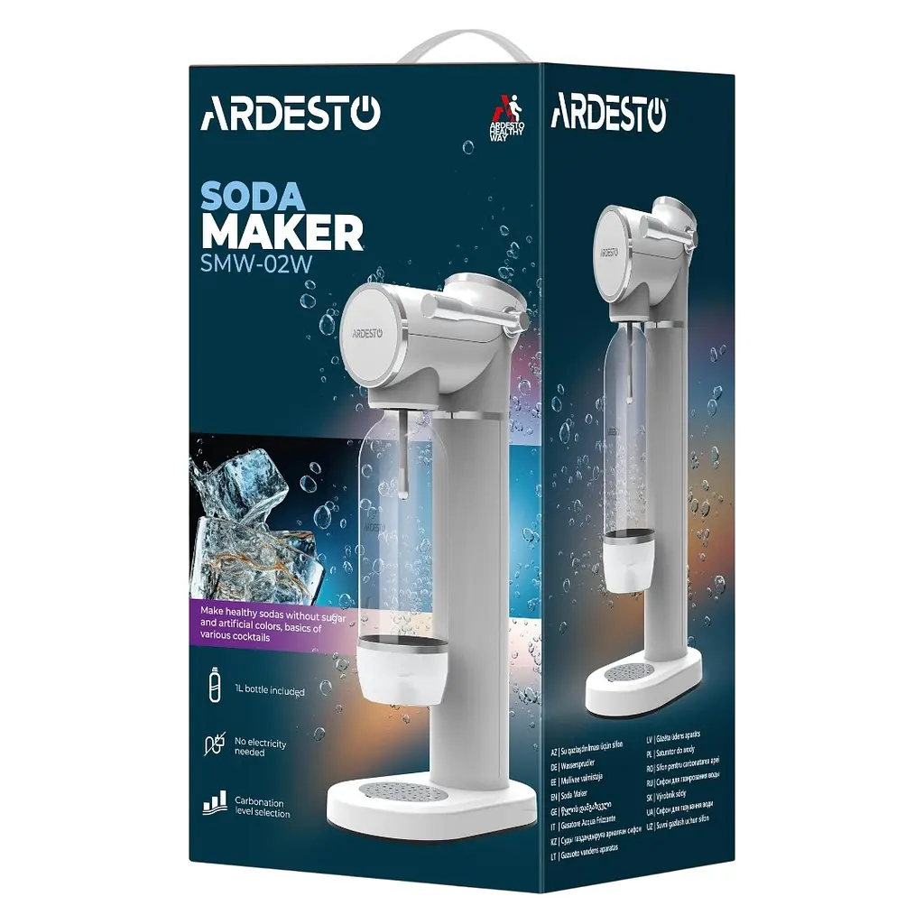 Сифон для газування води Ardesto, пляшка 1л, білий (SMW-02W) - фото 12