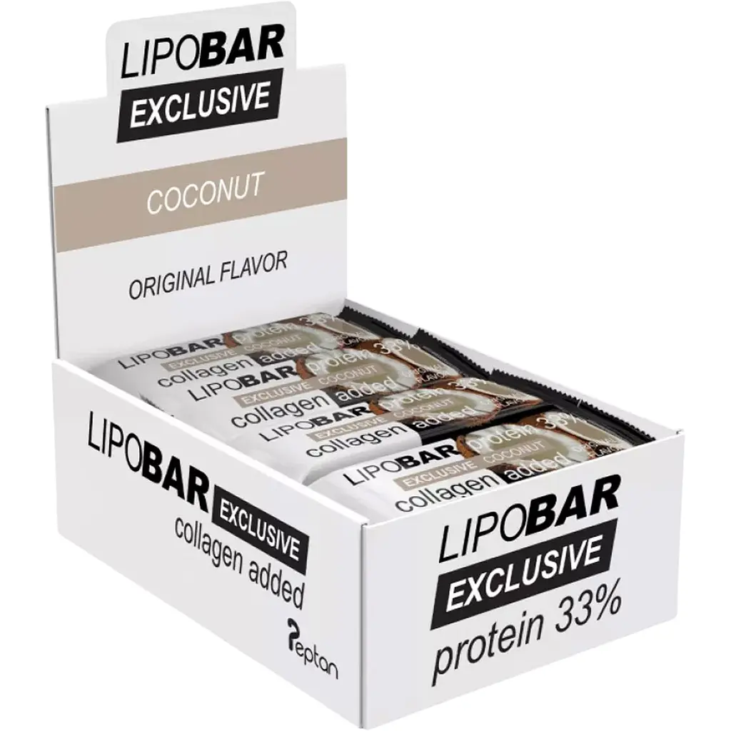 Батончик протеїновий Lipobar Exclusive Кокос 20 шт. x 50 г