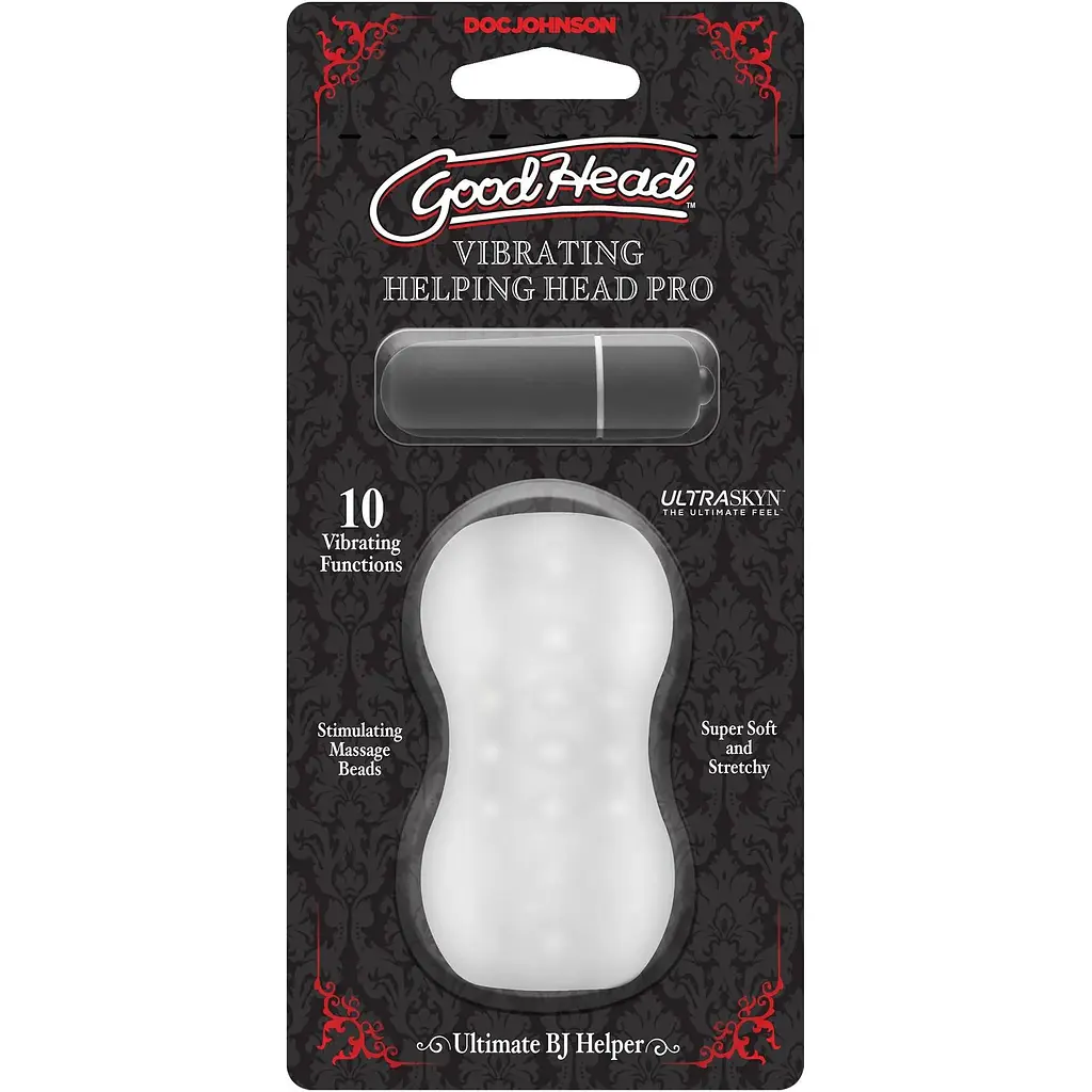 Мастурбатор с вибропулей Doc Johnson GoodHead - Vibrating Helping Head Pro - Frost - фото 2