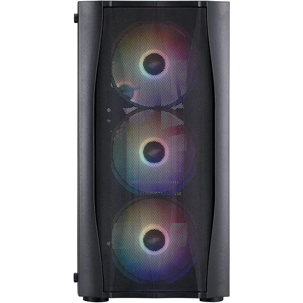 Корпус 1stPlayer X3-M-BK-4F1 Black [149379] - фото 2