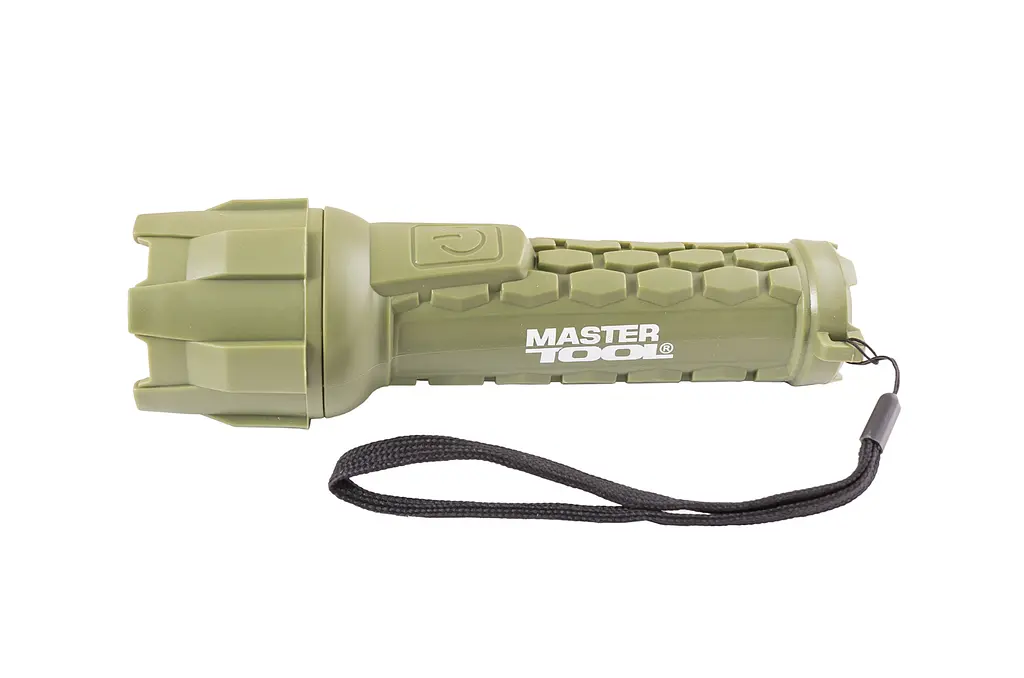 Ліхтар ручний водонепроникний на батарейках 2xAA Mastertool CREE LED компактний ліхтарик для кемпінгу та будинку 180х55 мм 120 Лм захист IP66 Оливковий