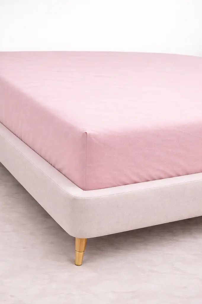 Простирадло на резинці Ecotton 90х200 см фланель бавовняне Pink рожевого кольору (24425)