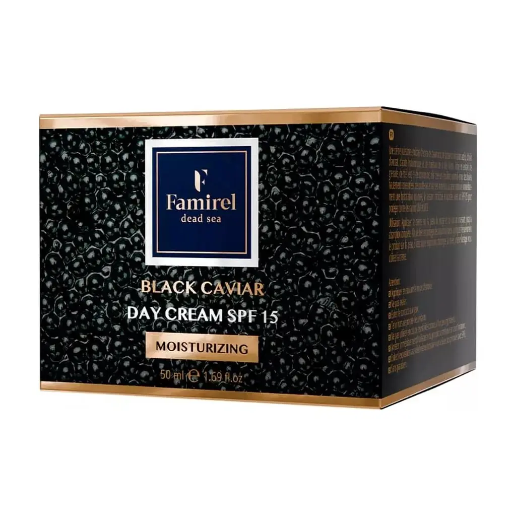 Крем для обличчя Famirel Black Caviar Moisturizing Cream SPF 15 Зволожувальний з екстрактом чорної ікри 50 мл (7290114086387) - фото 3