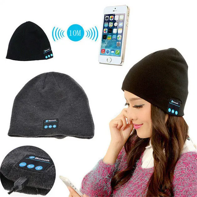 Шапка із вбудованими bluetooth навушниками SPS Hat BT ∙ Портативна колонка-шапка Bluetooth music hat - фото 2