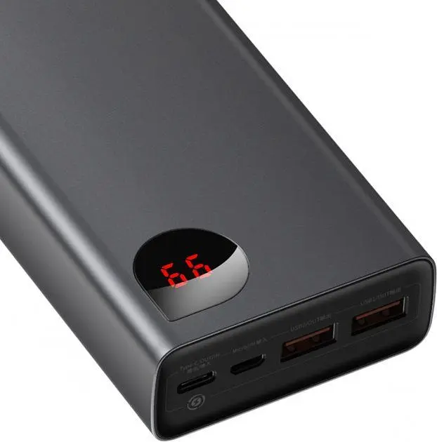 Зовнішній акумулятор Baseus Adaman Metal Digital Display 20000mAh 65W Black (PPIMDA-D01) [68284] - фото 6
