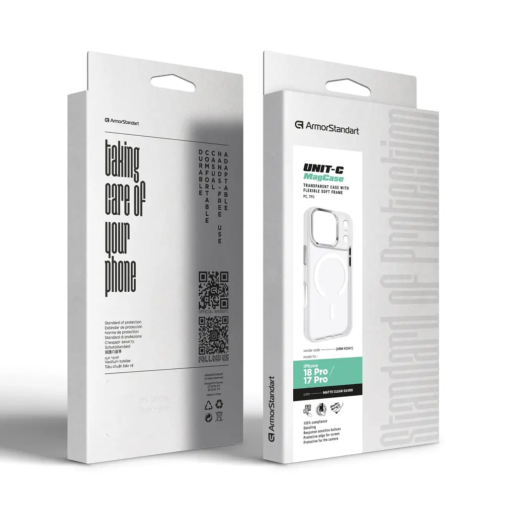 Чохол ArmorStandart Unit MagCase для Apple iPhone 18 Pro / 17 Pro Matte Clear Silver - фото 2