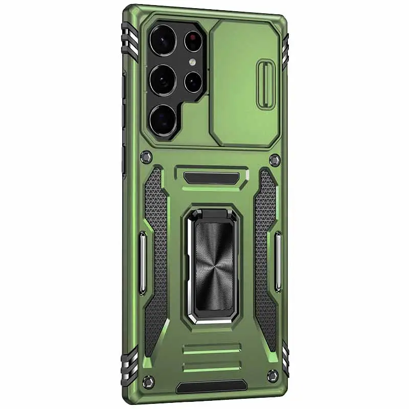 Ударопрочный чехол Camshield Army Ring для Samsung Galaxy S23 Ultra Оливковый / Army Green - фото 2
