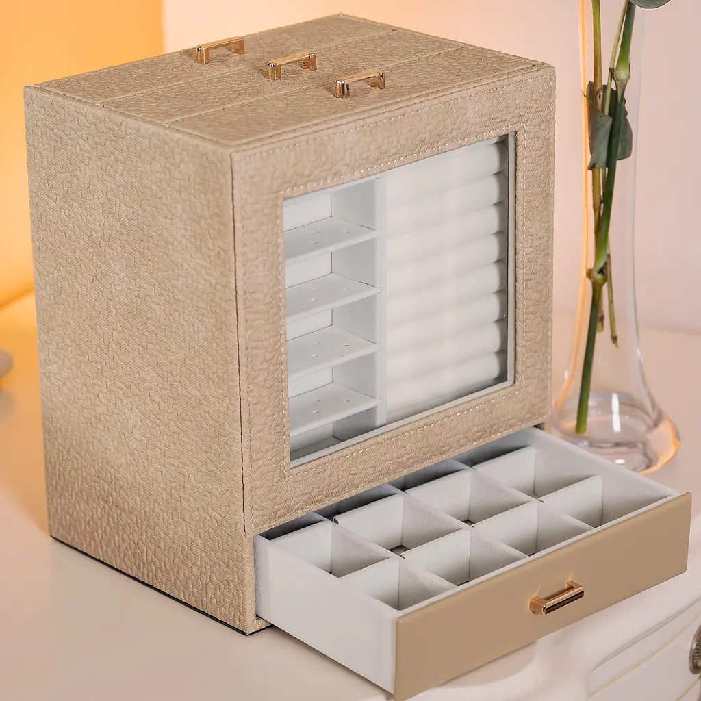 Скринька-комод Yiwu для прикрас 23x20x15 см бежева HP-5-16CR - фото 8
