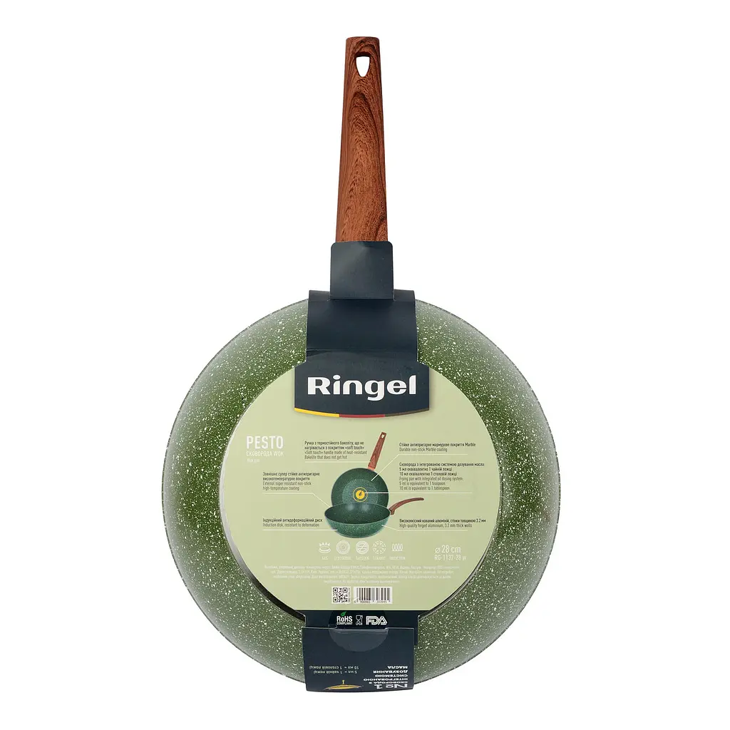 Сковорода WOK RINGEL Pesto 28 см вок глубокий гранитное покрытие ㅤ ㅤ - фото 5