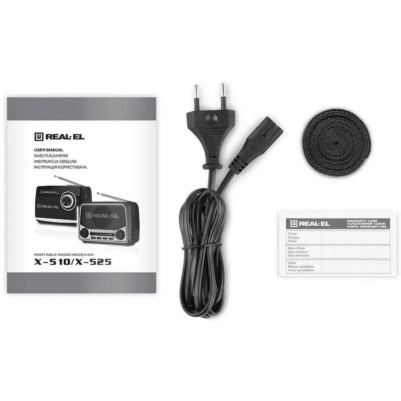 Радиоприемник портативный Real-EL X525 Grey с фонариком - фото 7
