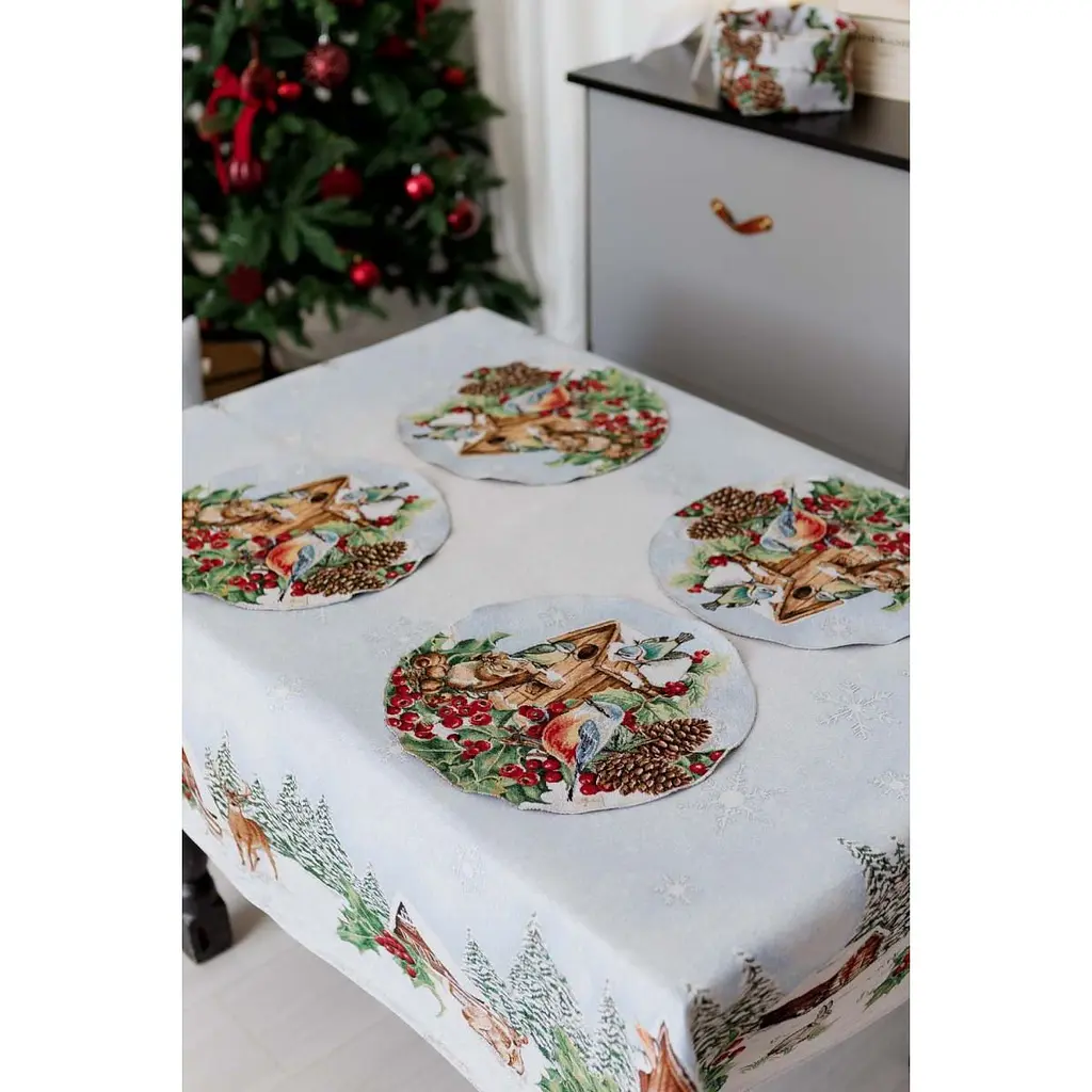 Серветка гобеленова Прованс Squirrel з люрексом 35 см (41747) - фото 2