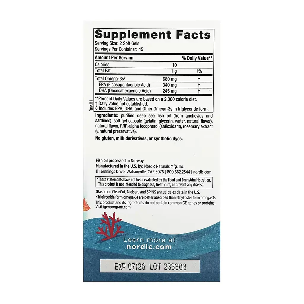 Омега-3 для підлітків Nordic Naturals Ultimate Omega Junior 90 mini softgels - фото 2