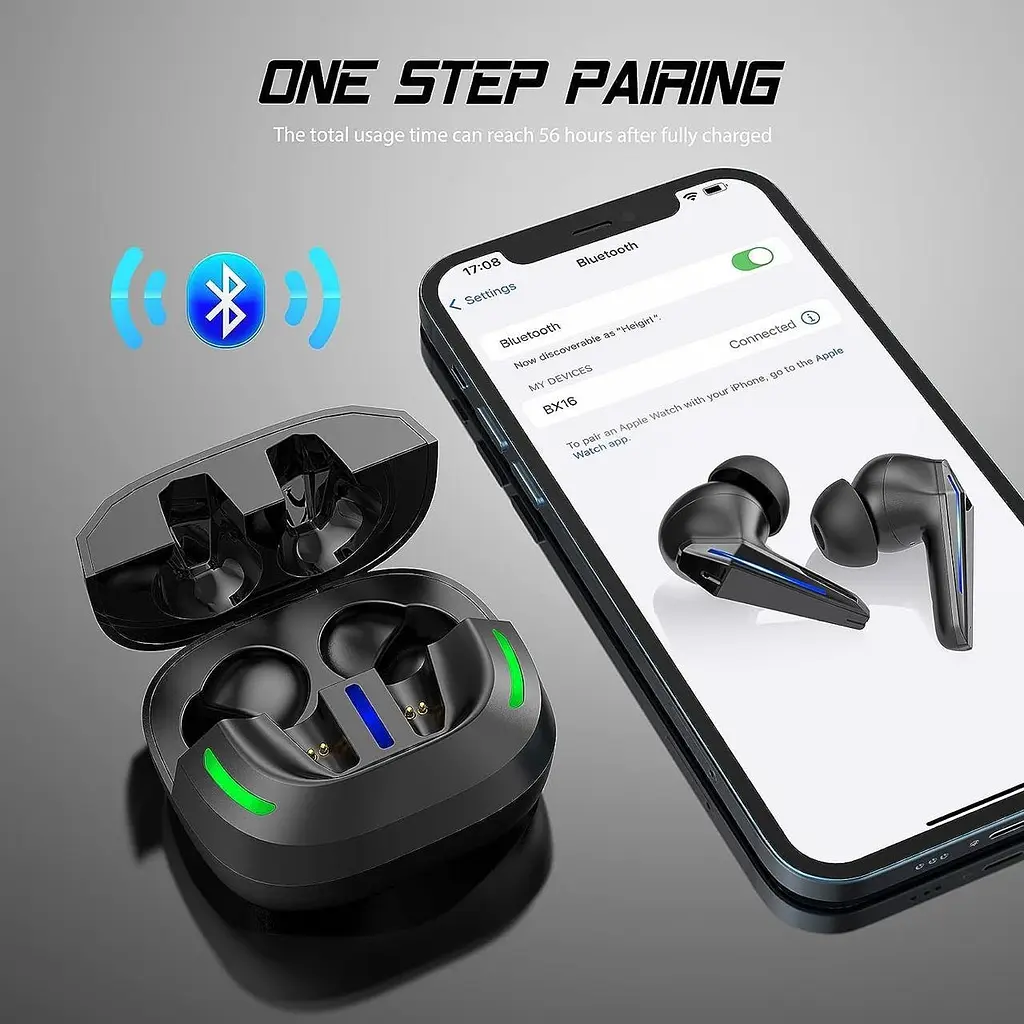 Ігрові бездротові навушники BX16 Gaming TWS чорний - фото 2