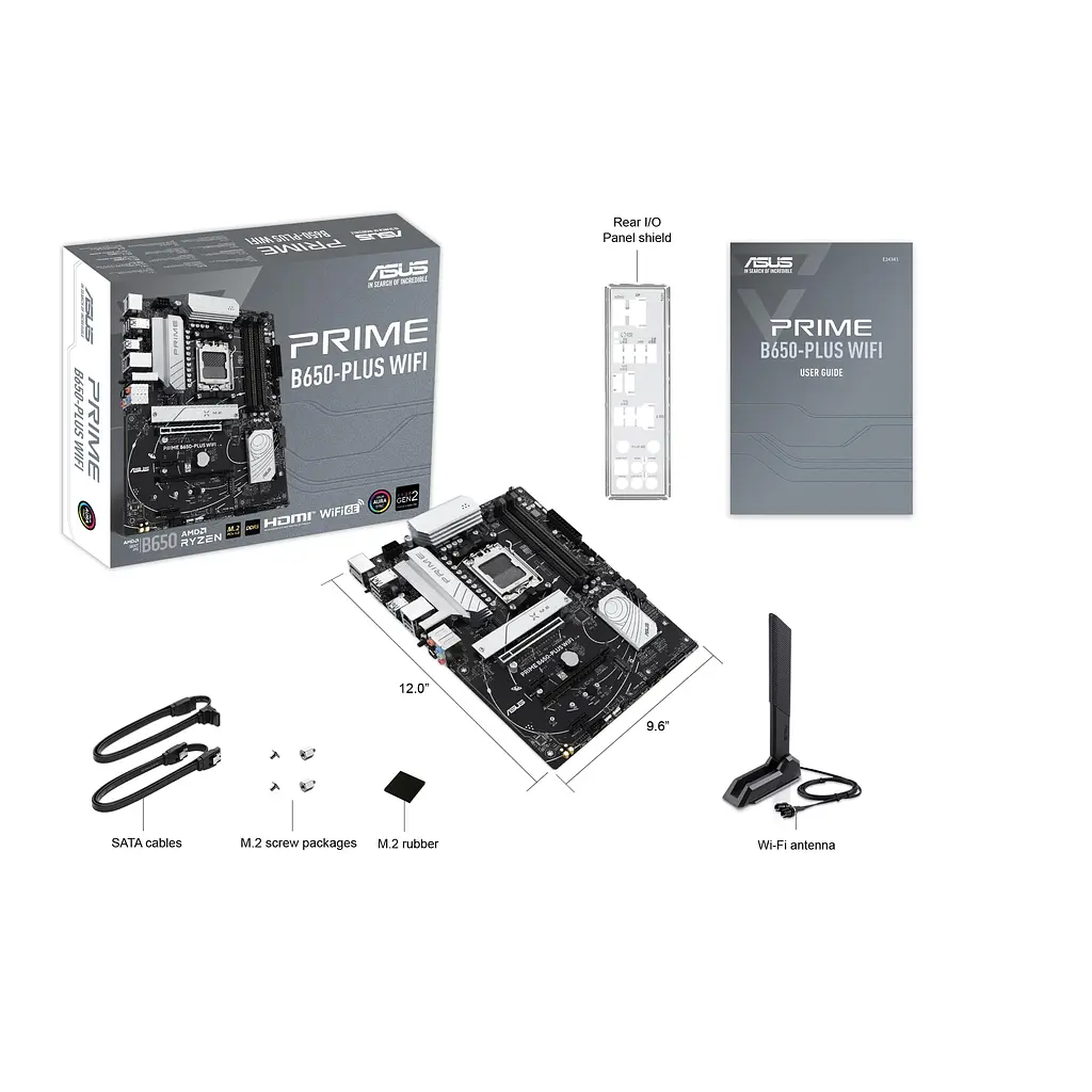 Материнcька плата Asus PRIME B650-PLUS WIFI sAM5 B650 4xDDR5 M.2 HDMI DP WiFi BT ATX - фото 2