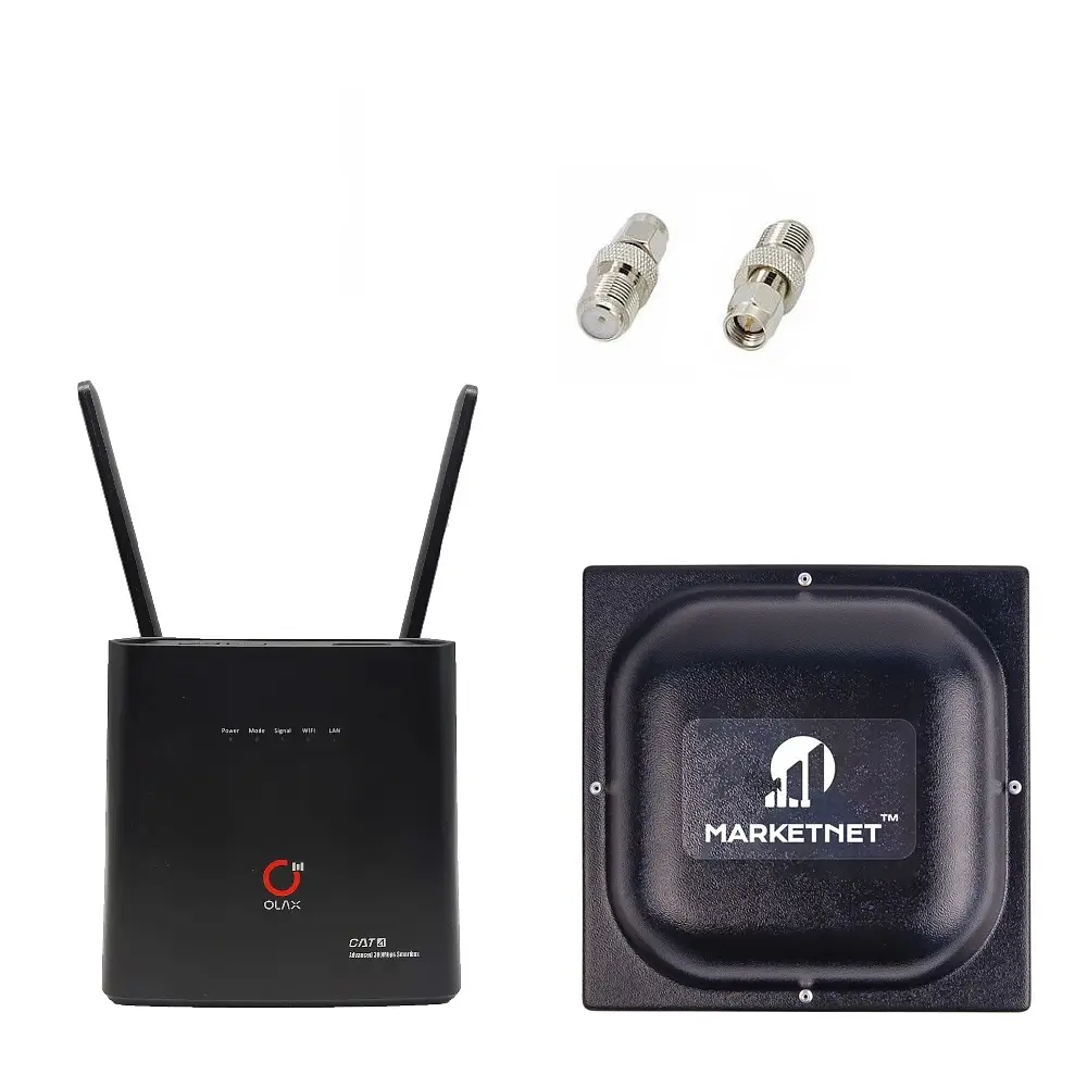 Комплект 4G LTE Wi-Fi роутер Olax AX9 Pro (АКБ 4000 mAh) + Панельна антена 4G LTE MIMO Marketnet T800 18 дБ