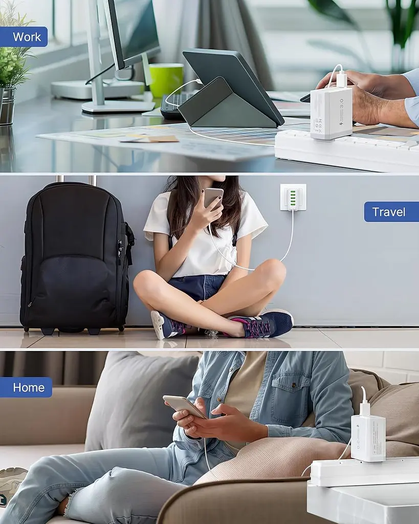 Мережевий зарядний пристрій Tupneuf 33 Вт, 6 USB-портів, Fast Charge - фото 4