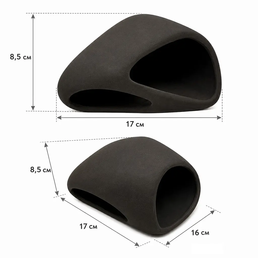 Декорація Hobby Wave Cave 2 dark 17x16x8,5 см - керамічне укриття для риб і креветок в акваріумі (41656) - фото 2