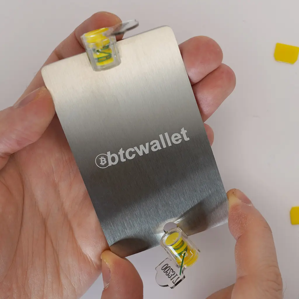 Металеві пластини Btcwallet White Plate with Seals для зберігання сід-фрази, 2 шт + 2 пломби + гравірувальна ручка - фото 10