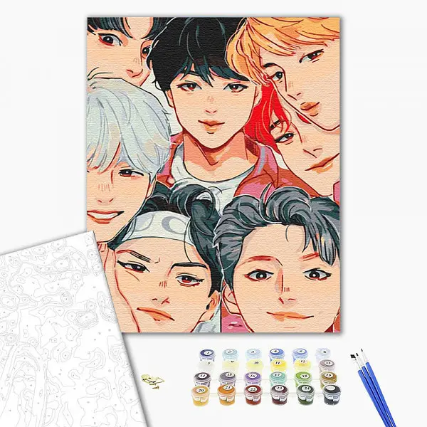 Картина по номерам ArtCraft BTS Anime Art 40x50 см (10277-AC